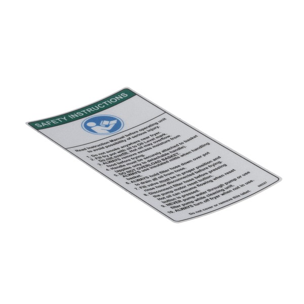(image for) BKI (Barbeque King) N0527 DECAL, SAFETY INSTRUCTIONS, FRYERS